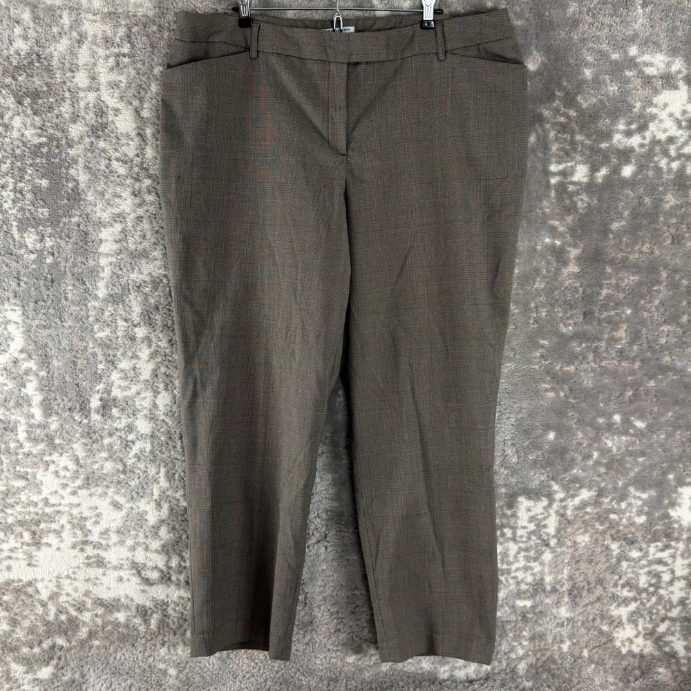 Dalia Collection Size‎ 18 Plaid Business Casual Dress Pants Brown Women